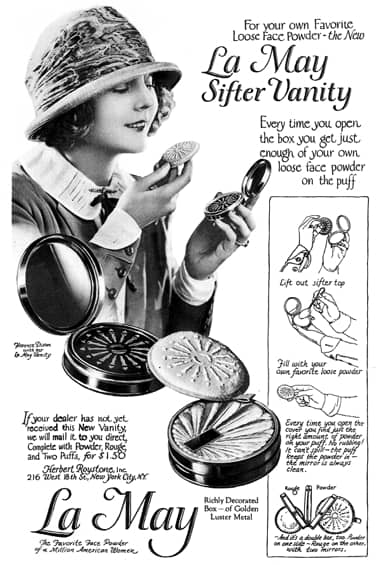 1923 La May loose powder compact with sifter