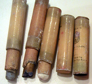 Stein greasepaint sticks in cardboard