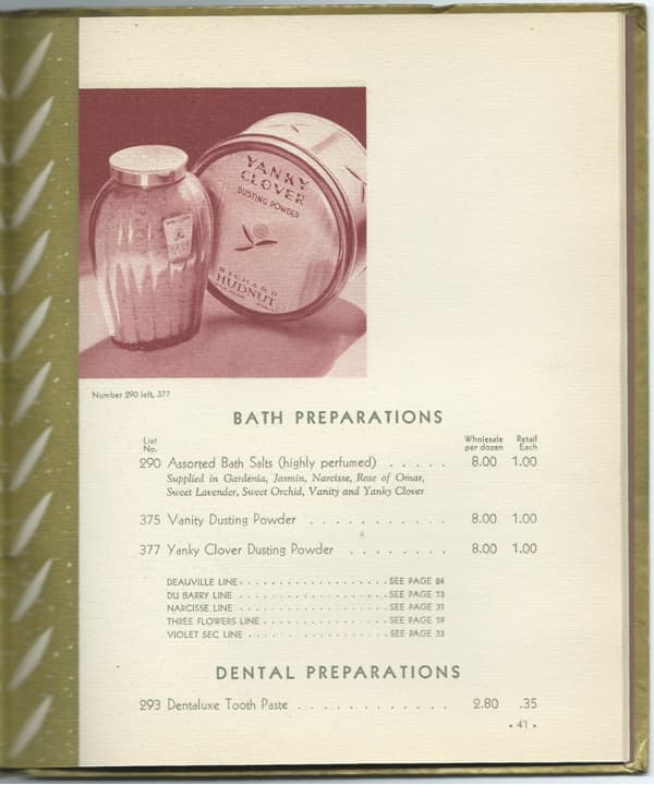  1880-1930 Richard Hudnut Book of Values page 41