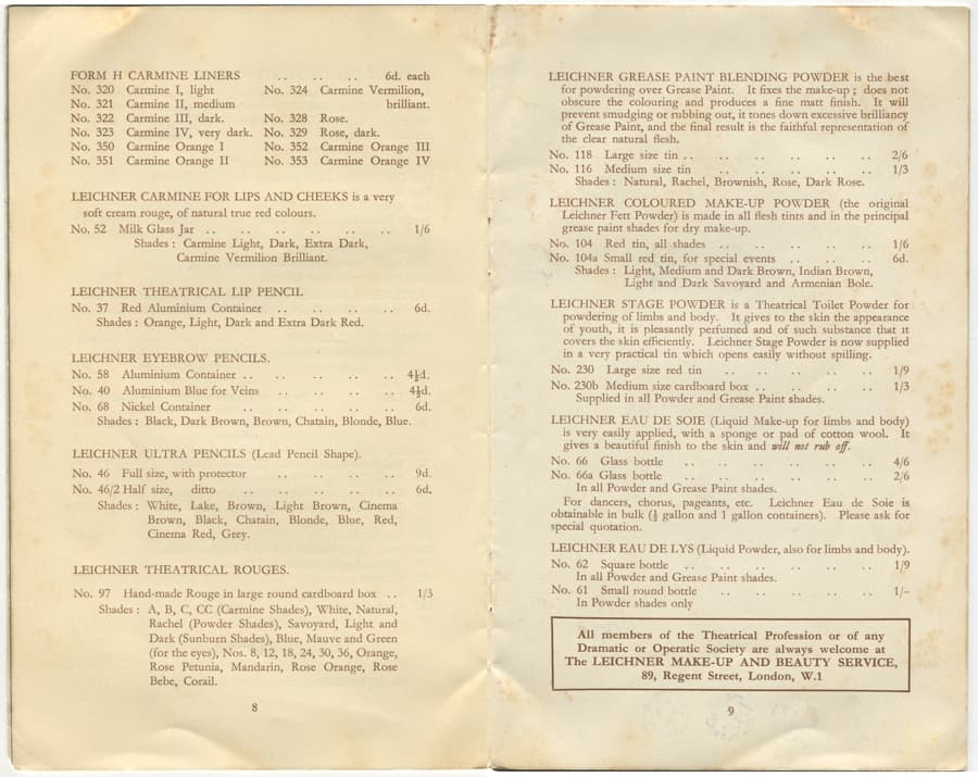 Handbook on Make-Up for Stage and Screen page 6-7