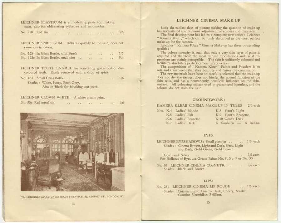 Handbook on Make-Up for Stage and Screen pages 12-13