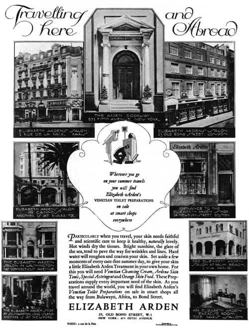 1926 Elizabeth Arden locations around the world