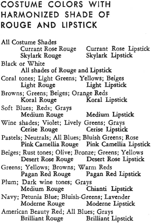 1940 Barbara Gould Costume Colors