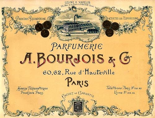 1898 Bourjois et Cie  factory based 22 Rue de la Gare, Pantin