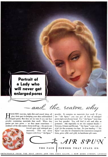 1940 Coty Air Spun Face Powder