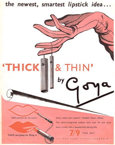 1949 Goya Thick and Thin Lipsticks