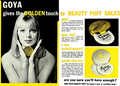 1960 Goya Golden Touch Beauty Puff