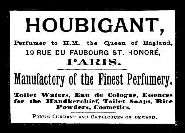 Trade advertisment for Houbigant