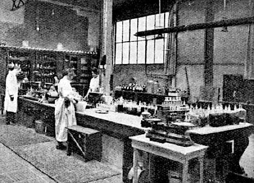 Manufacturing perfumes in the factory at Neuilly-sur-Seine