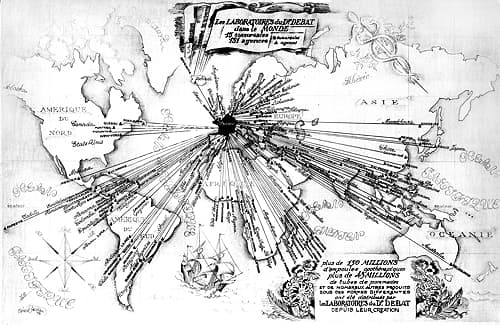 1938 Export map for Laboratoires Debat