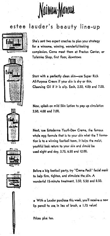 1957 Estee Lauder at Neiman-Marcus