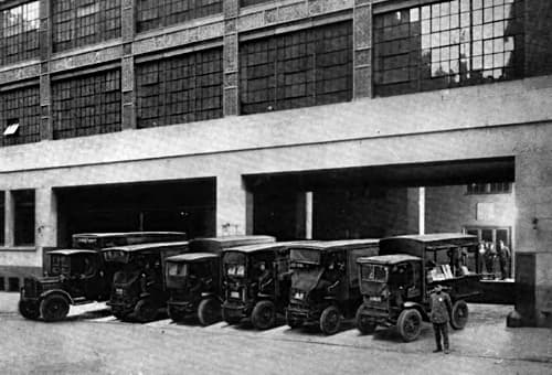 Delivery trucks at Lehn and Fink