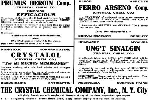 1916 Medicinals sold by Crystal Chemical