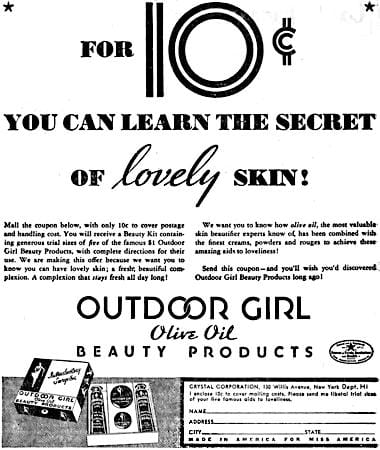 1933 Outdoor Girl trial sizes