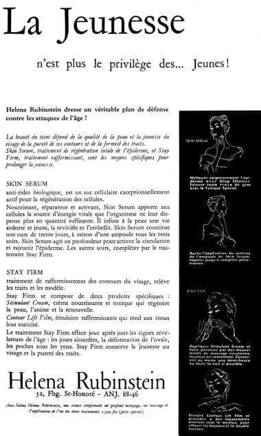 1957 Helena Rubinstein Skin Serum Stimulant Cream and Contour Lift Film