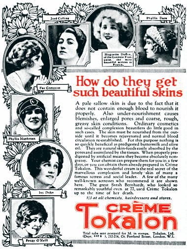 1924 Endorsements for Creme Tokalon