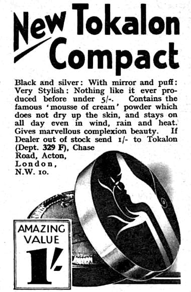 1933 Tokalon Ladys Head Compact