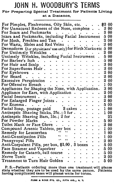 1894 John H. Woodbury terms