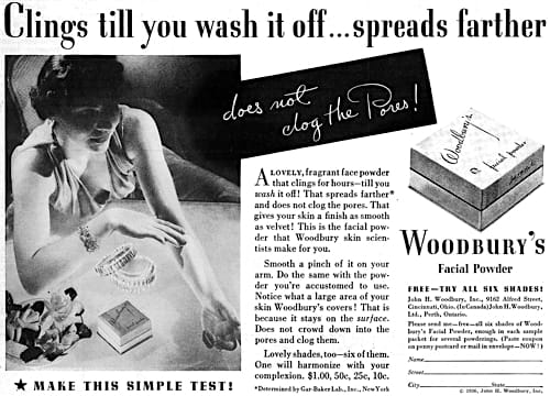 1936 Woodbury Facial Powder