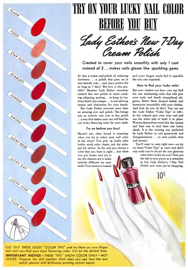 1938 Lady Esther Cream Polish