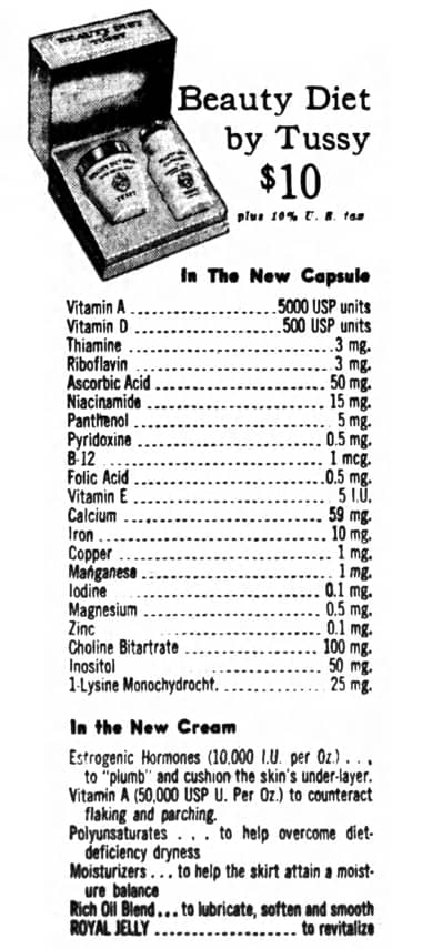 1958 Tussy Beauty Diet