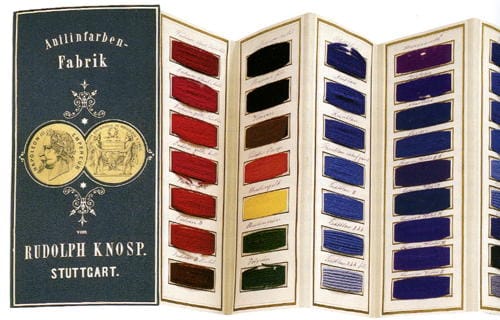 1869 Colour handbook of aniline dyes marketed by Rudolph Knosp